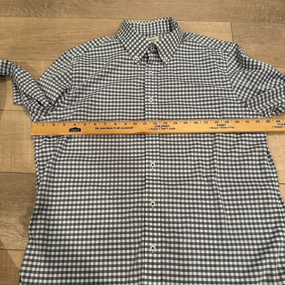 LUCKY BRAND MENS SLIM FIT LARGE 16-16.5 34/35 BLUE PLAID LONG SLEEVE BUTTON SHI - Picture 4 of 8